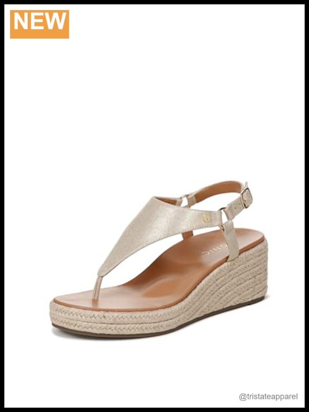 Gold Metallic Leather Wedge Sandal